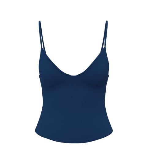 Camisole bleue.