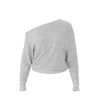 Light grey off the shoulder sweater.