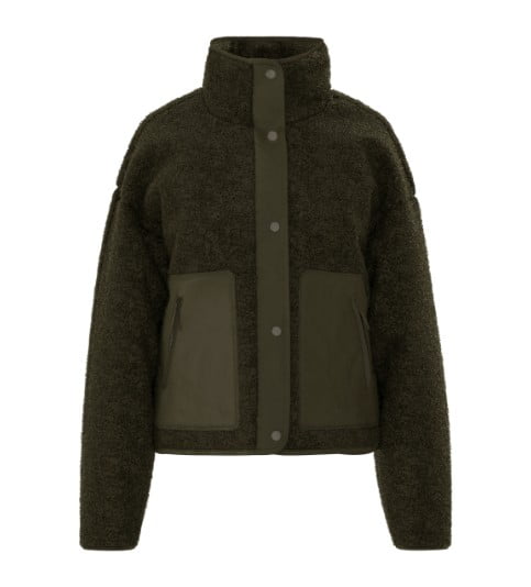 Olive green sherpa jacket.