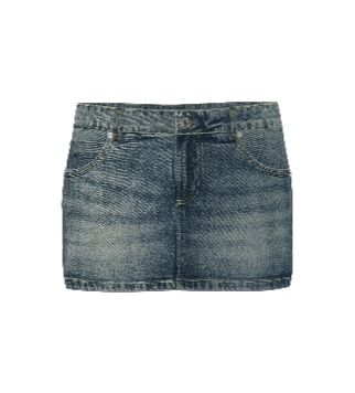 Denim mini skirt.